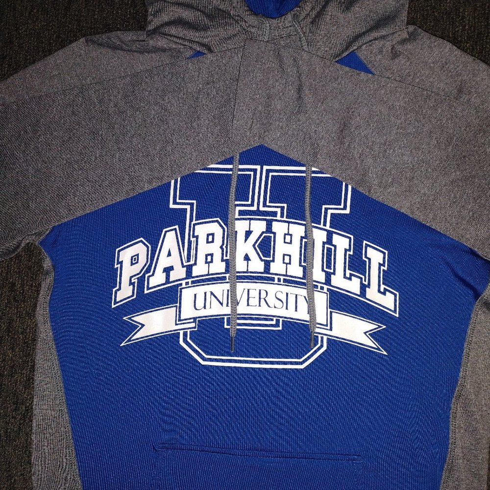 Blue/white on Grey Park Hill University Hoodies